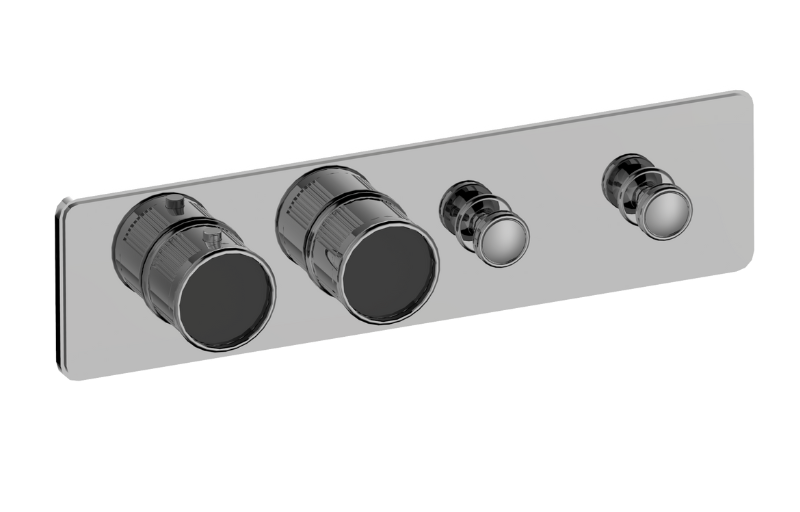 Graff G-18012HBF-BB-T - Traditional 2-Button Paired Knob Fluted Knurl Horizontal Trim