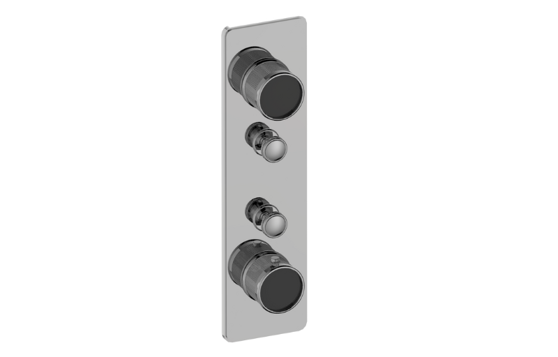 Graff G-18012VAD-AU-T - Traditional 2-Button Split Knob Diamond Knurl Vertical Trim