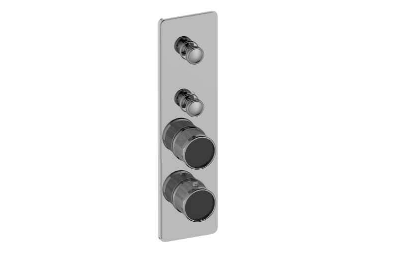 Graff G-18012VBD-BB-T - Traditional 2-Button Paired Knob Diamond Knurl Vertical Trim