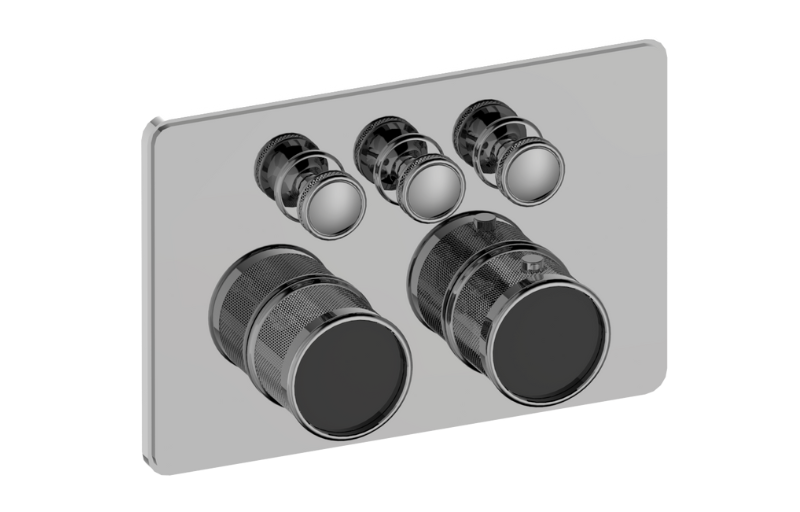 Graff G-18013CCD-AU-T - Traditional 3-Button Diamond Knurl Compact Trim