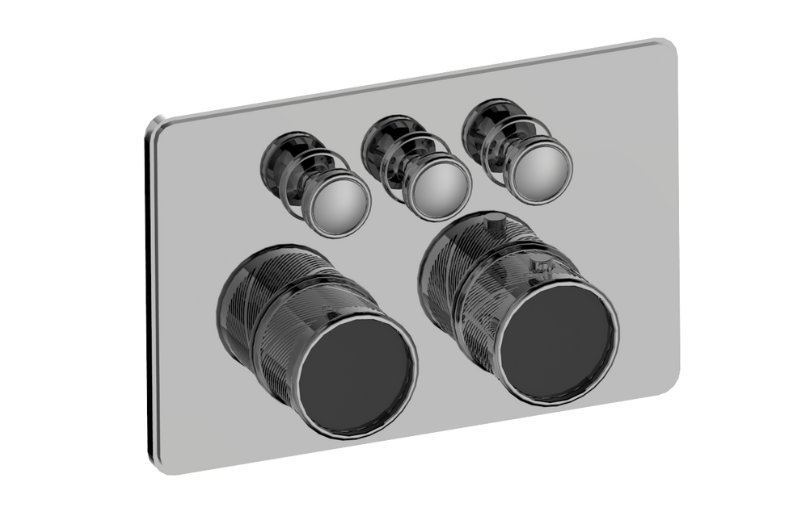 Graff G-18013CCQ-AU-T - Traditional 3-Button Oblique Knurl Compact Trim
