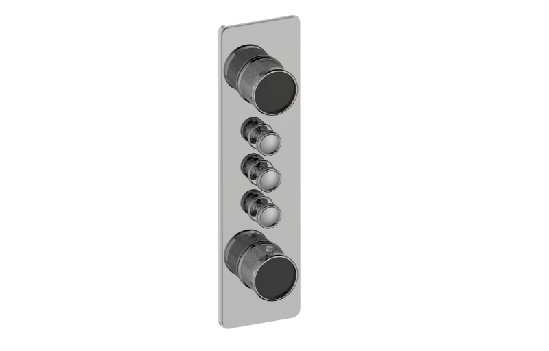 Graff G-18013VAD-AU-T - Traditional 3-Button Split Knob Diamond Knurl Vertical Trim