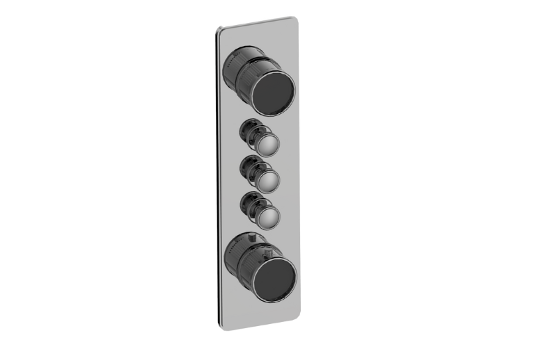 Graff G-18013VAF-BB-T - Traditional 3-Button Split Knob Fluted Knurl Vertical Trim