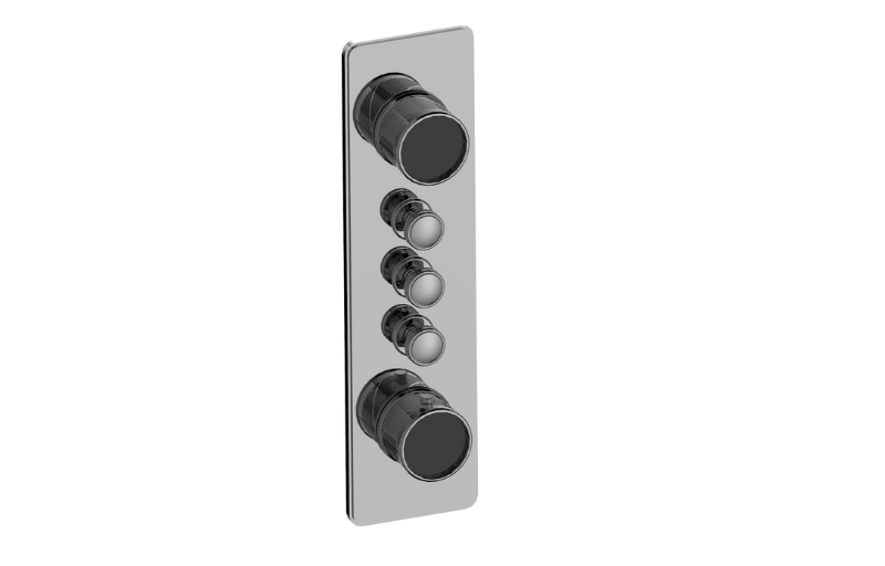 Graff G-18013VAQ-AU-T - Traditional 3-Button Split Knob Oblique Knurl Vertical Trim