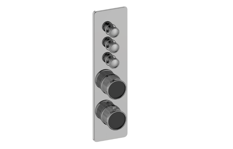 Graff G-18013VBD-BB-T - Traditional 3-Button Paired Knob Diamond Knurl Vertical Trim