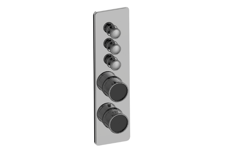 Graff G-18013VBF-AU-T - Traditional 3-Button Paired Knob Fluted Knurl Vertical Trim