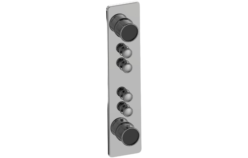 Graff G-18014VAF-AU-T - Traditional 4-Button Split Knob Fluted Knurl Vertical Trim