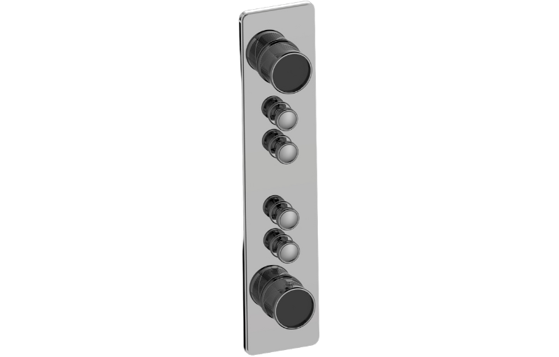 Graff G-18014VAQ-AU-T - Traditional 4-Button Split Knob Oblique Knurl Vertical Trim