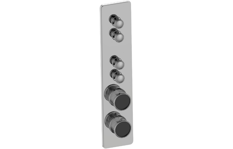 Graff G-18014VBQ-AU-T - Traditional 4-Button Paired Knob Oblique Knurl Vertical Trim