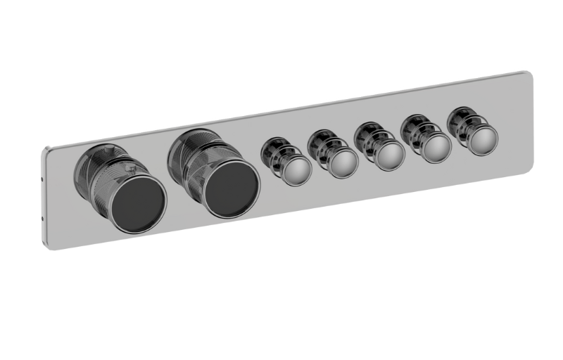 Graff G-18015HBQ-AU-T - Traditional 5-Button Paired Knob Oblique Knurl Horizontal Trim
