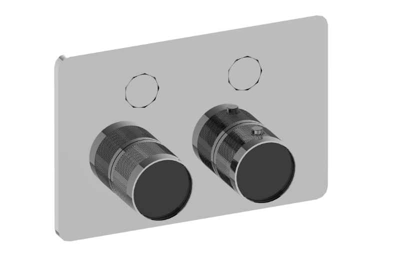 Graff G-18022CCD-AU-T - Contemporary 2-Button Diamond Knurl Compact Trim