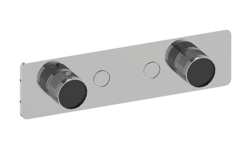 Graff G-18022HAD-AU-T - Contemporary 2-Button Split Knob Diamond Knurl Horizontal Trim