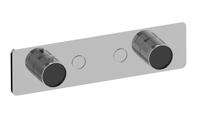 Graff G-18022HAF-AU-T - Contemporary 2-Button Split Knob Fluted Knurl Horizontal Trim