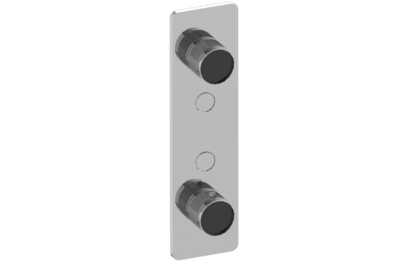 Graff G-18022VAD-AU-T - Contemporary 2-Button Split Knob Diamond Knurl Vertical Trim