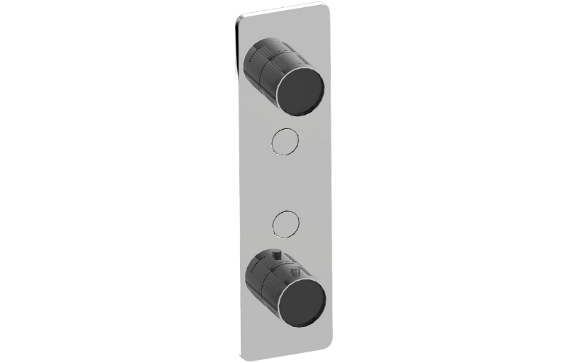 Graff G-18022VAF-BK-T - Contemporary 2-Button Split Knob Fluted Knurl Vertical Trim