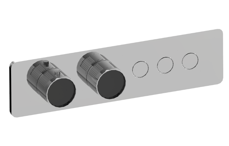 Graff G-18023HBF-AU-T - Contemporary 3-Button Paired Knob Fluted Knurl Horizontal Trim