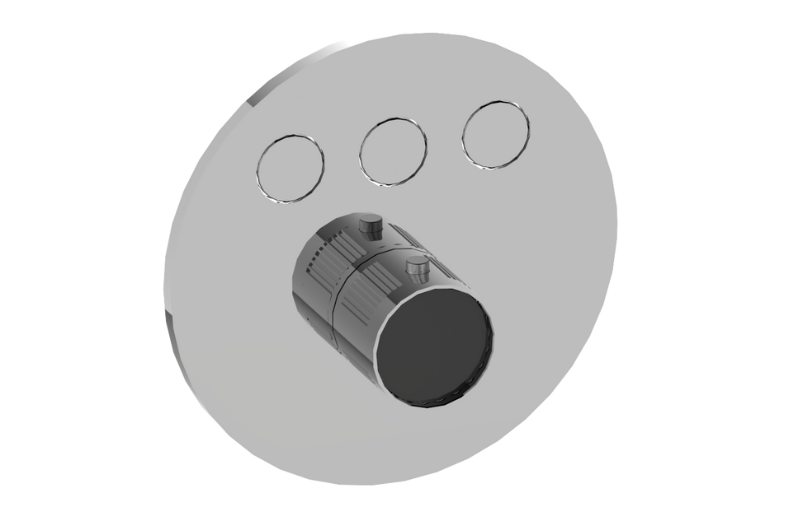 Graff G-18023RDF-AU-T - Contemporary 3-Button Fluted Knurl Round Trim