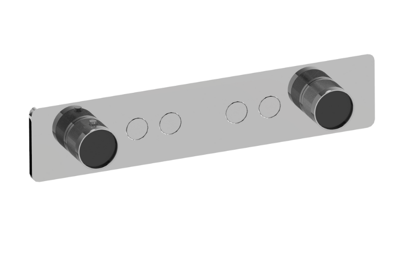 Graff G-18024HAD-AU-T - Contemporary 4-Button Split Knob Diamond Knurl Horizontal Trim