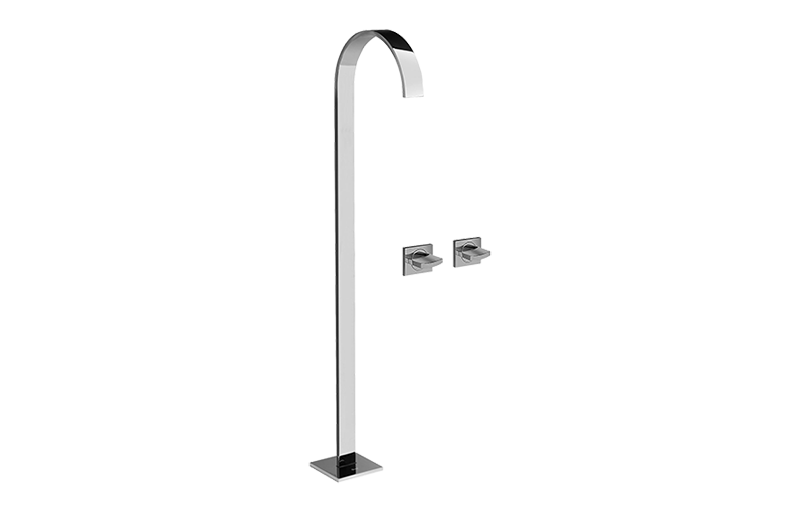 Graff G-1852-C14U-BK - Floor-Mounted Tub Filler W/Wall-Mounted Handles