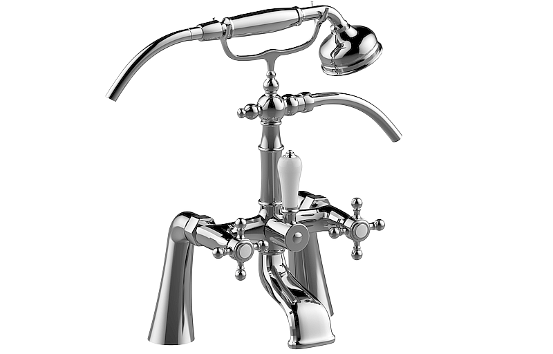 Graff G-3893-C2-BAU - Exposed Deck-Mounted Tub Filler W/Handshower Set