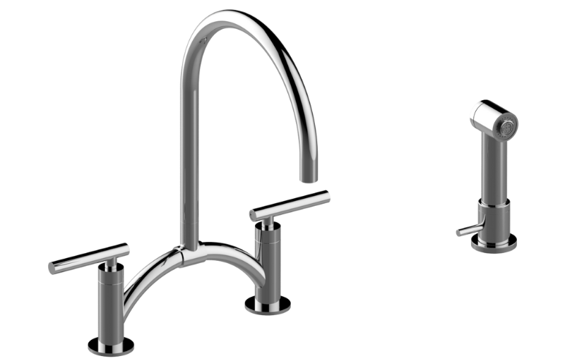 Graff G-4895-LM49-BAU - Bridge Kitchen Faucet With Independent Side Spray