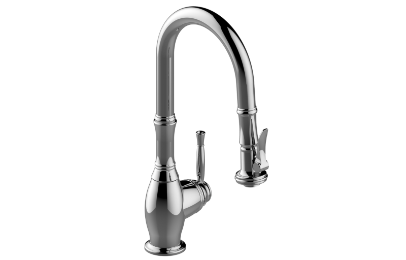 Graff G-5810-LM68K-BB - Pull-Down Bar/Prep Faucet With Chef'S Pro Sprayer