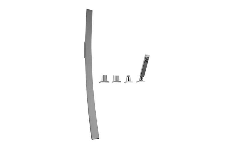 Graff G-6051-C14B-BB - Wall-Mounted Tub Filler W/Deck-Mounted Handles/Handshower Set