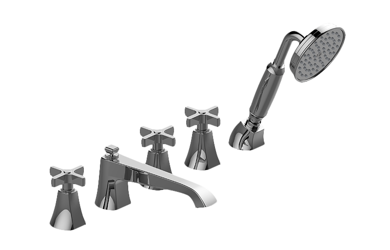 Graff G-6853-C15B-BB - Roman Tub Set W/Handshower W/Cross Handle (Rough And Trim)