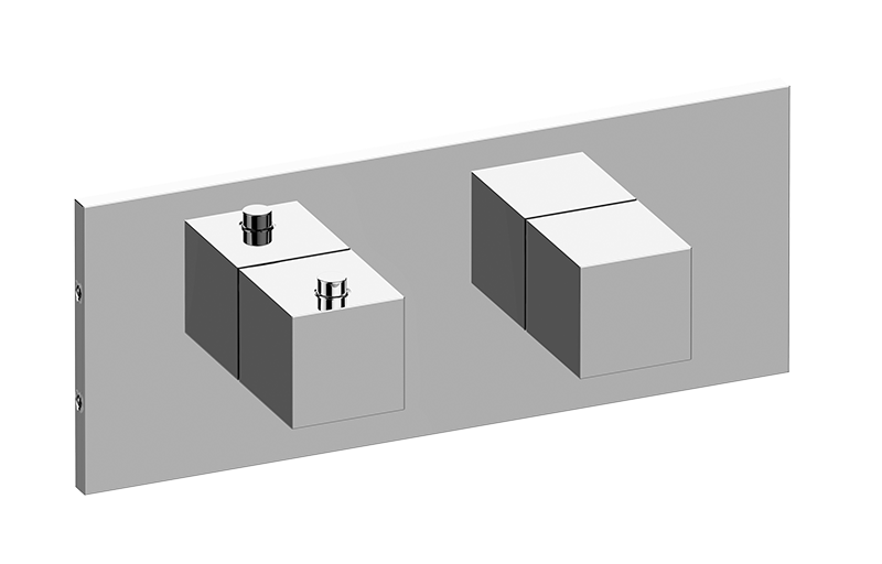Graff G-8048H-SH0-AU-T - Square M-Series Valve Trim With Two Handles (Horizontal Orientation)