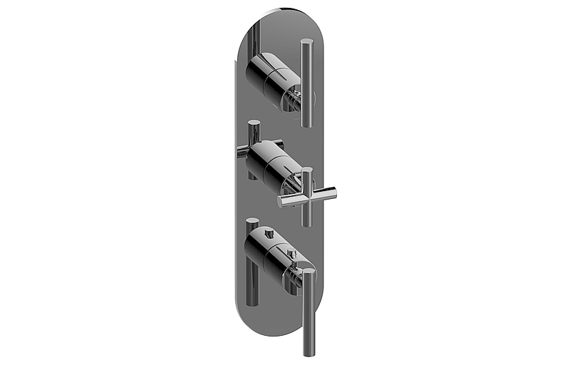 Graff G-8056-ALM62C17-UBB-T - Round M-Series Valve Trim With Three Handles