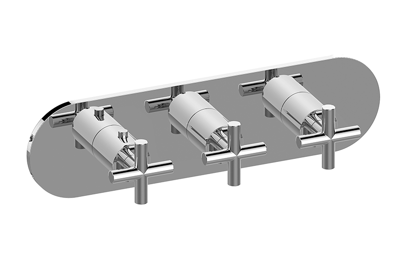 Graff G-8056HH-C17E0-UBB-T - Round M-Series Valve Trim With Three Handles (Horizontal Orientation)