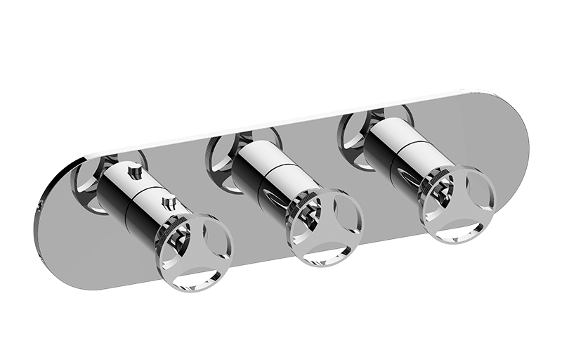 Graff G-8056HH-C19E0-UBB-T - Round M-Series Valve Trim With Three Handles (Horizontal Orientation)