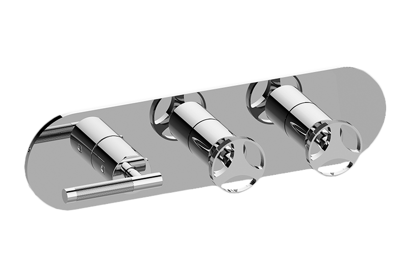 Graff G-8056HH-LM57C19-UBB-T - Round M-Series Valve Trim With Three Handles (Horizontal Orientation)