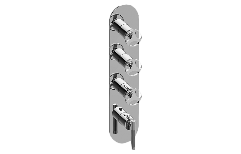 Graff G-8058-LM57C19-BK-T - Round M-Series Valve Trim With Four Handles