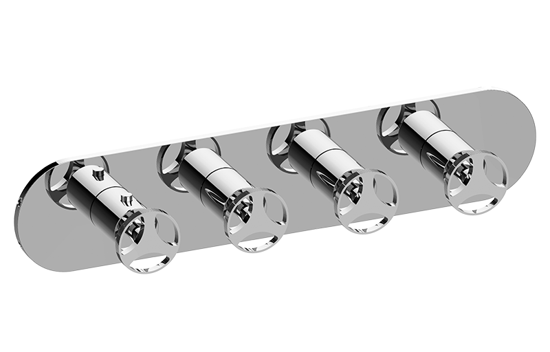 Graff G-8058HH-C19E0-UBB-T - Round M-Series Valve Trim With Four Handles (Horizontal Orientation)