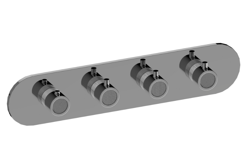 Graff G-8058H-RK0-AU-T - Round M-Series Valve Trim With Four Handles (Horizontal Orientation)