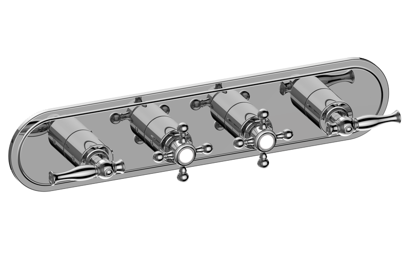Graff G-8088H-ALM22C2-AU-T - Traditional M-Series Valve Trim With Four Handles (Horizontal Orientation)