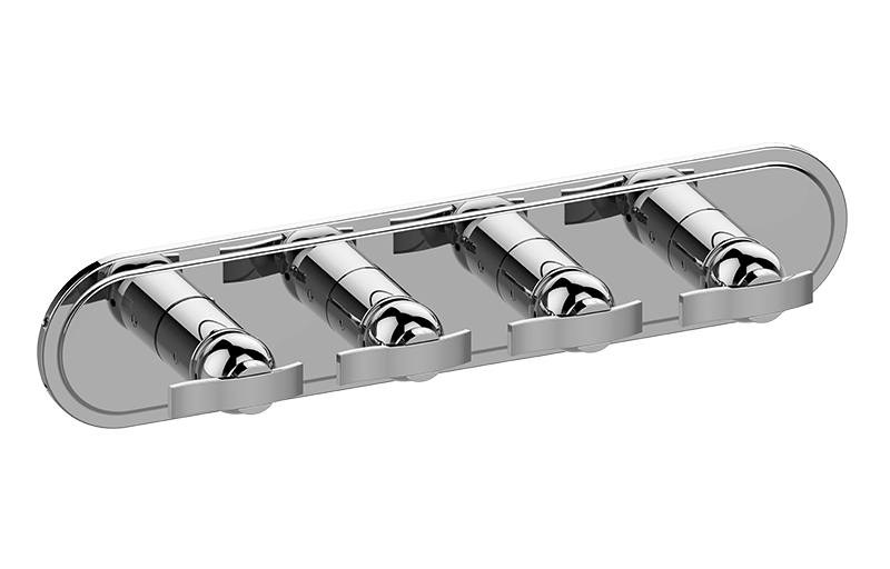 Graff G-8088H-LM20E0-AU-T - Traditional M-Series Valve Trim With Four Handles (Horizontal Orientation)