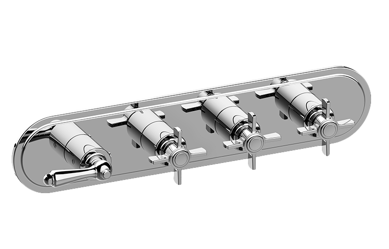 Graff G-8088H-LM48C16-AU-T - Traditional M-Series Valve Trim With Four Handles (Horizontal Orientation)