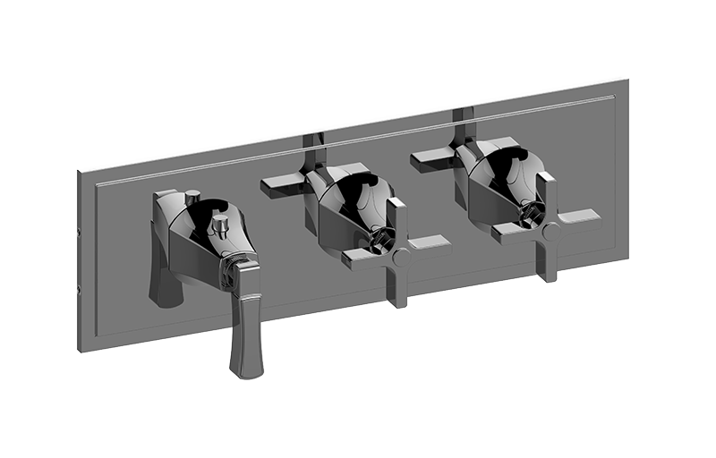 Graff G-8178H-1L2C-AU-T - Finezza Due, Vignola M-Series Valve Trim With Three Handles (Horizontal Orientation)