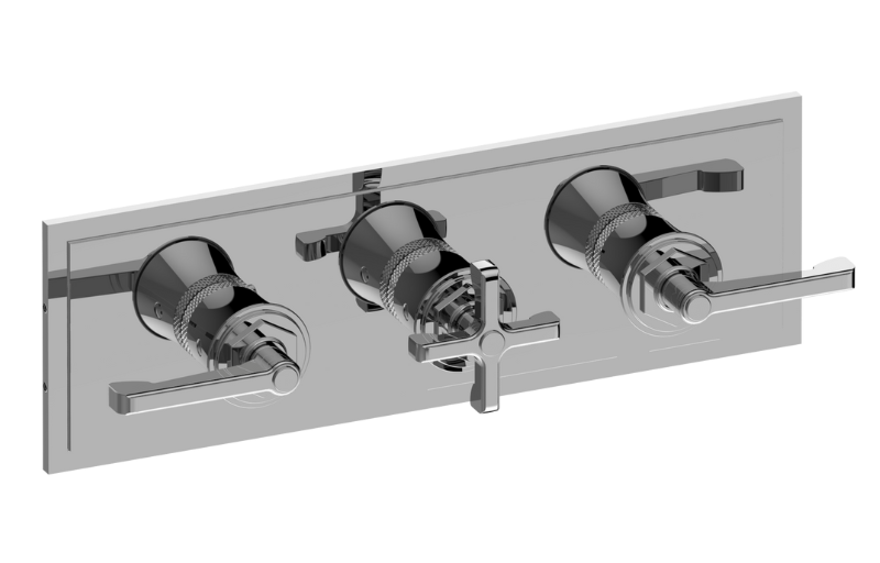 Graff G-8178HH-ALM60C20-UB-T - Finezza Due, Vignola M-Series Valve Trim With Three Handles (Horizontal Orientation)