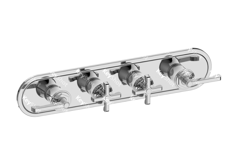 Graff G-8188HH-ALM60C20-UBB-T - Traditional M-Series Valve Trim With Four Handles (Horizontal Orientation)