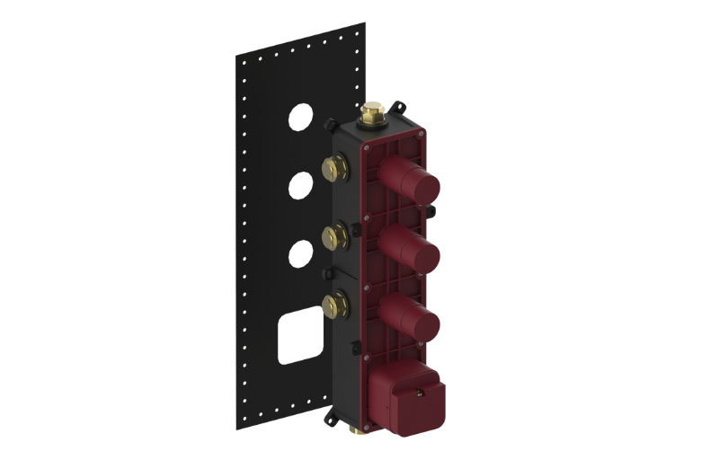 Graff G-83-76-76-53 - Thermostatic Unit, Cut-Off Valve, Cut-Off Valve, 3-Outlet Diverter