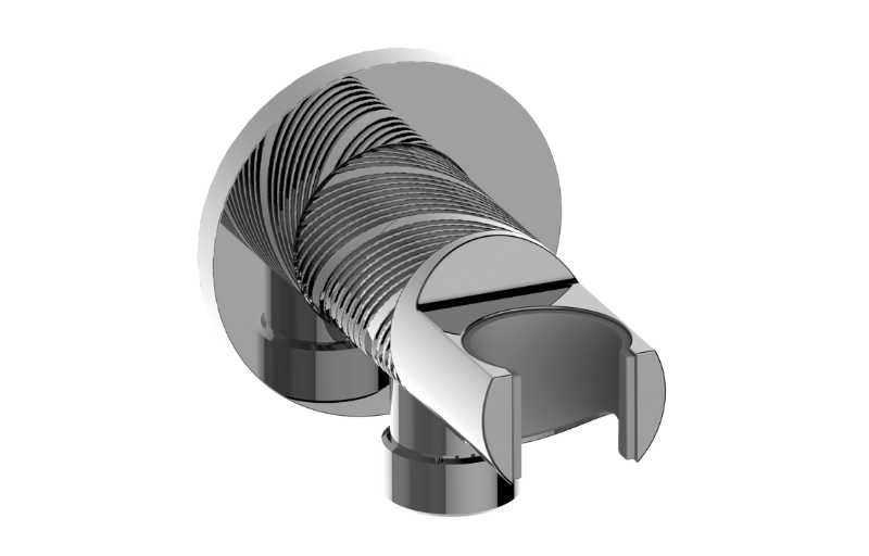 Graff G-8618CQ-AU - Contemporary Wall Bracket And Integrated Wall Supply Elbow Oblique Knurled