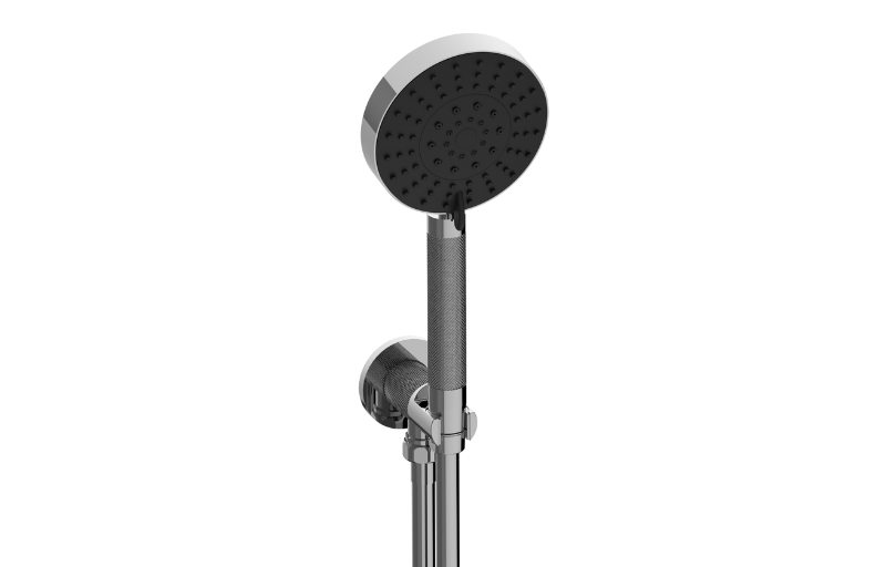 Graff G-8697CD-AU - Contemporary Handshower With Wall Bracket And Integrated Wall Supply Elbow Diamond Knurled