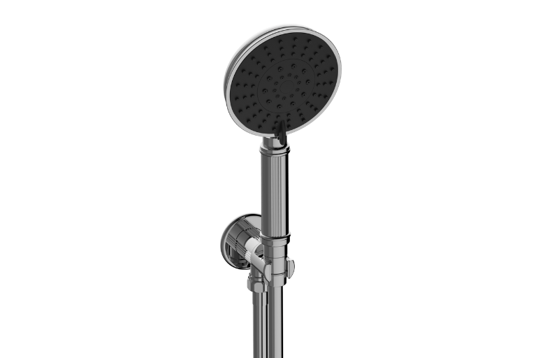 Graff G-8697TF-AU - Traditional Handshower With Wall Bracket And Integrated Wall Supply Elbow Fluted Knurled