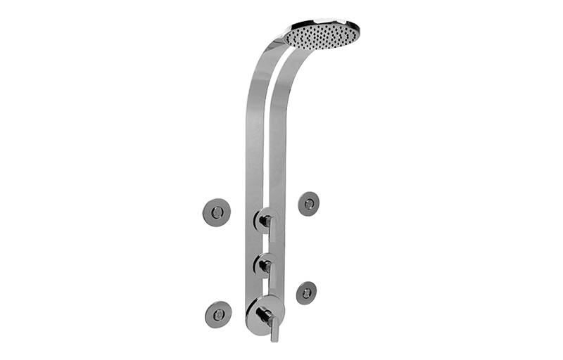 Graff GD3.100A-LM42S-BK-T - Round Thermostatic Ski Shower Set W/Body Sprays (Trim)