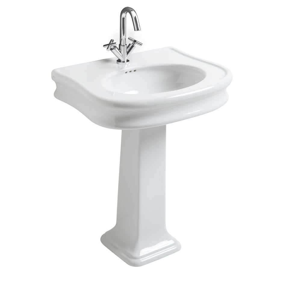 Lacava H251-02-001 - Wall-Mount Or Vanity Top Porcelain Bathroom Sink With An Overflow, With 00 - No Faucet Holes, 01 - One Faucet Hole, 02 - Two Faucet Holes (Center & Right) Or 03 - Three Faucet Holes In 8" Spread., W: 27 5/8", D: 21 1/4", H: 8 1/4"