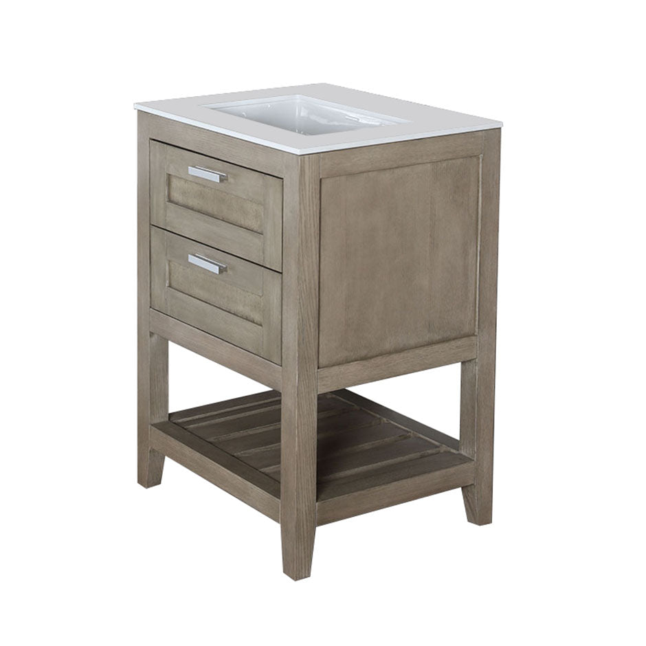 Lacava - Free Standing Under-Counter Vanity With Two Drawers(Knobs Included) And Slotted Shelf In Wood. Under-Mount Sink 5452Un, Stone Countertop H281T Are Not Included. W: 23 1/2", D: 20 3/4", H: 34 1/4".
