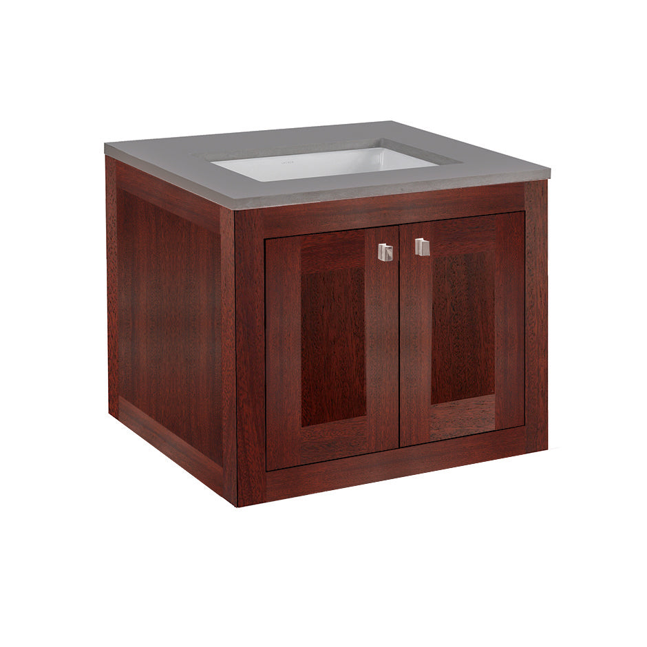 Lacava - Wall-Mount Under-Counter Vanity With Two Doors (Knobs Included). Under-Mount Sink 5452Un, Stone Countertop H281T Are Not Included. W:23 1/2", D: 20 3/4", H:19 3/8"